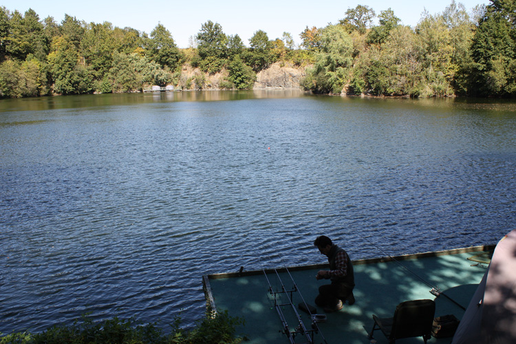 Looking out on Quarry Bank Carp Fishery in France