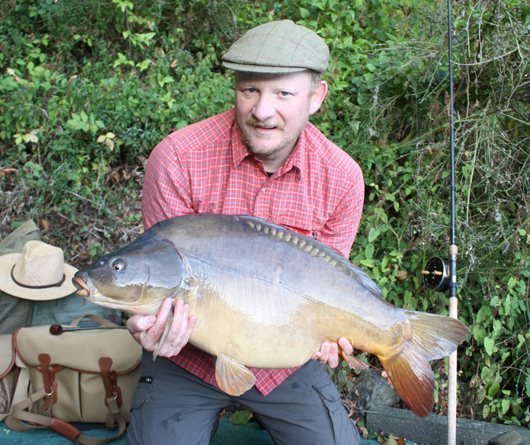 27lb 8oz carp from Quarry Bank Fishery, France