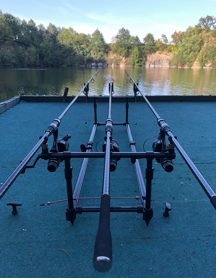 Wishing Tim's rods to spring into action at Quarry Bank Fishery, France