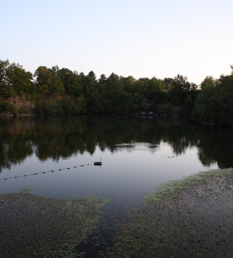 First light at Quarry Bank carp Fishery, France