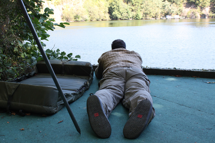 Shaun Harrison taking photos at Quarry Bank Fishery
