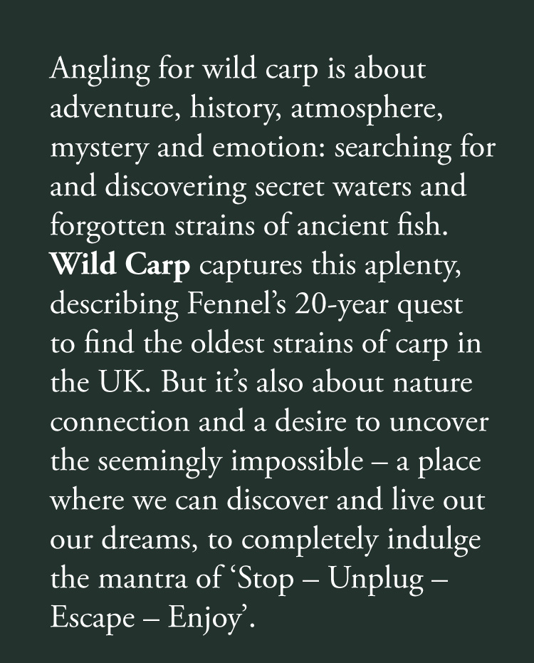 Wild carp fishing book cover by Fennel Hudson