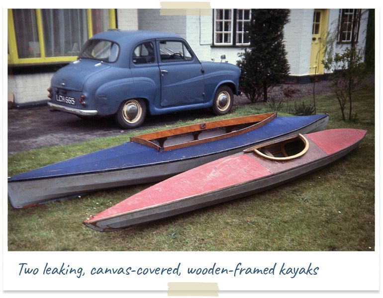 Two canvas kayaks